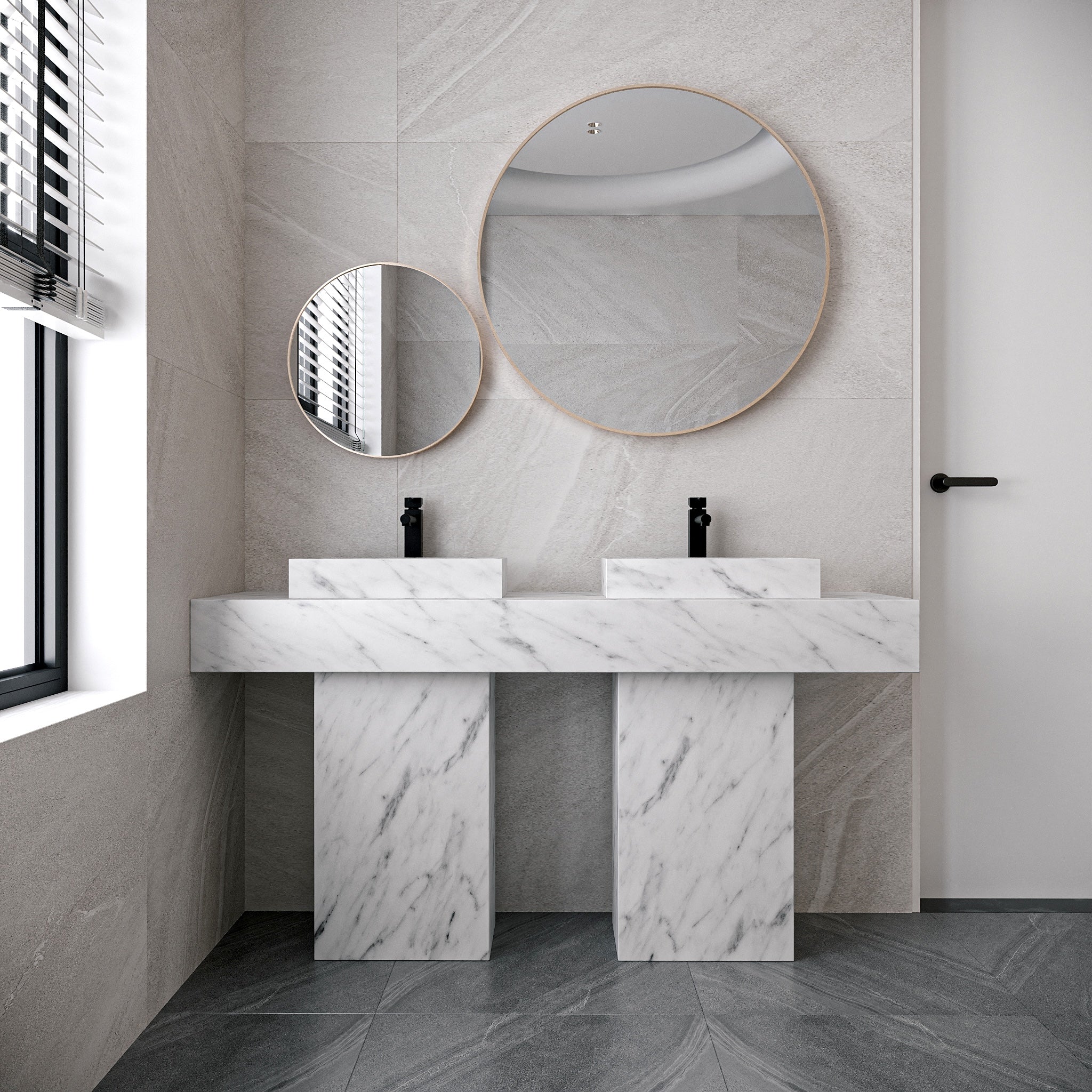 Vestra Marble Free Standing Double Basin