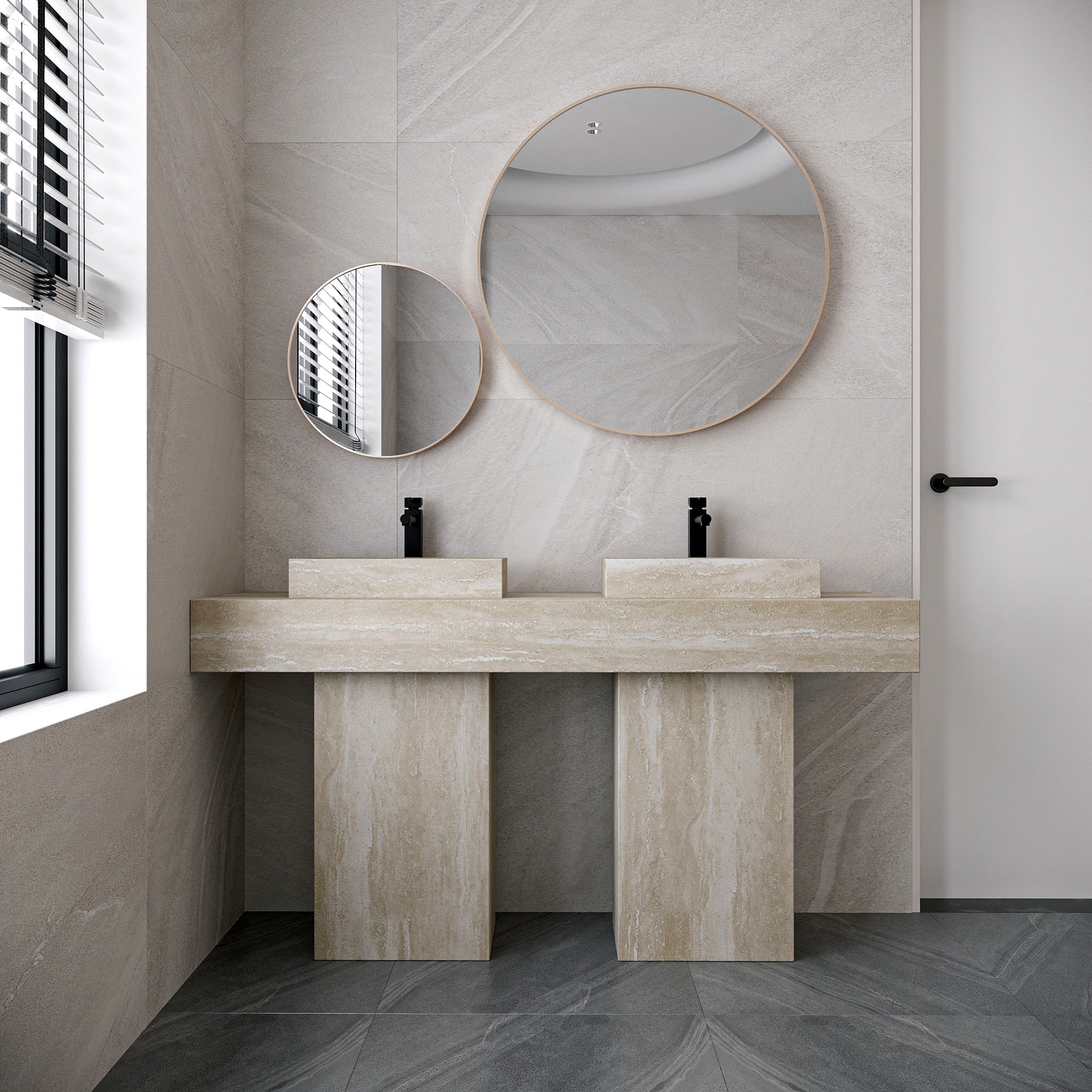 Vestra Marble Free Standing Double Basin