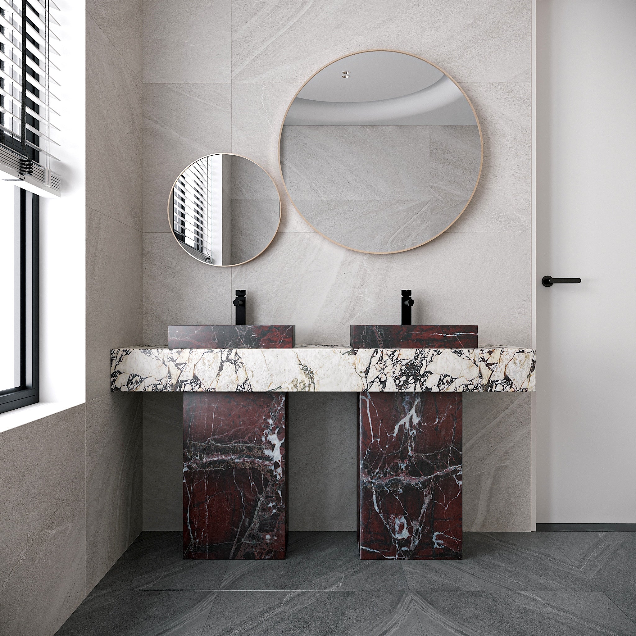 Vestra Marble Free Standing Double Basin