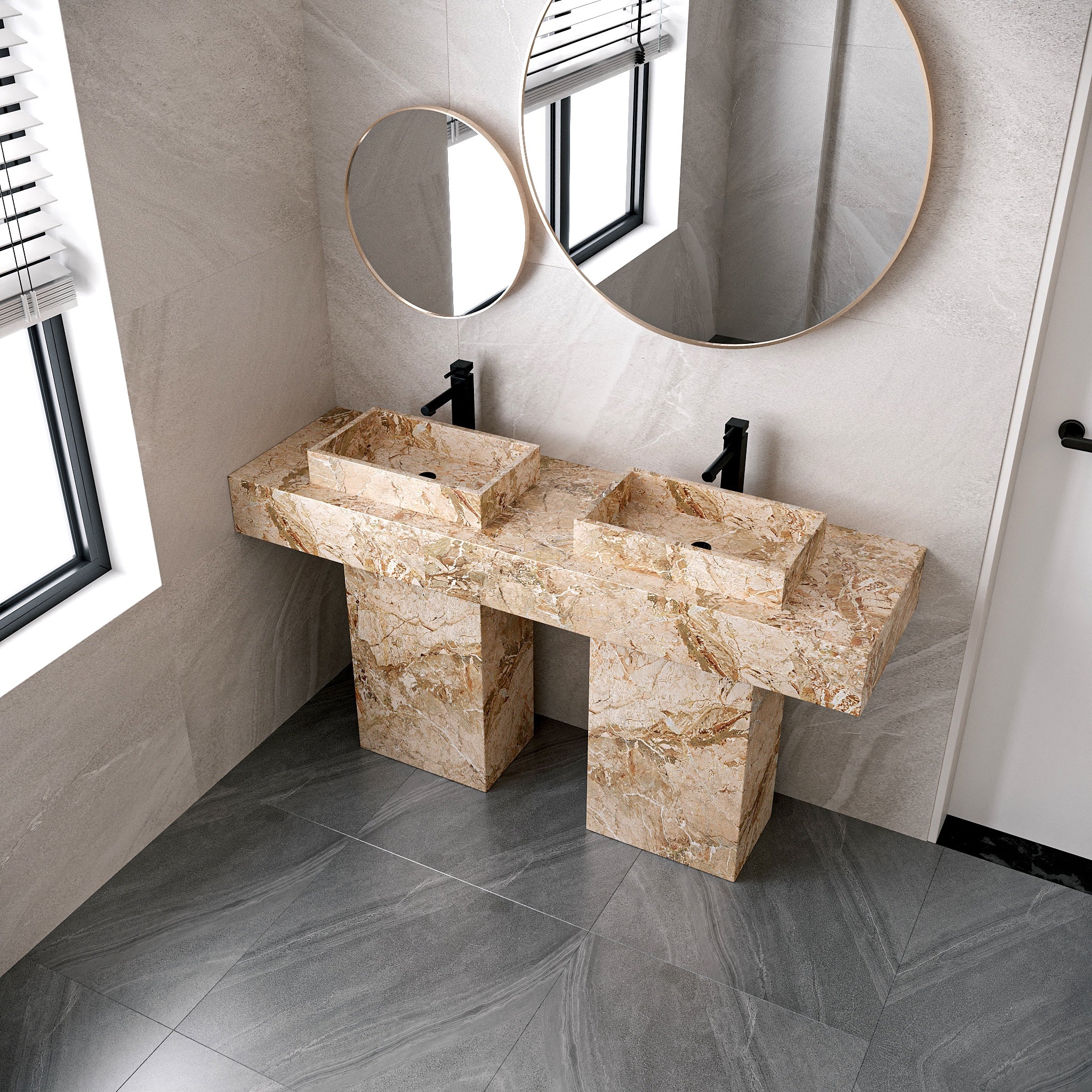 Vestra Marble Free Standing Double Basin