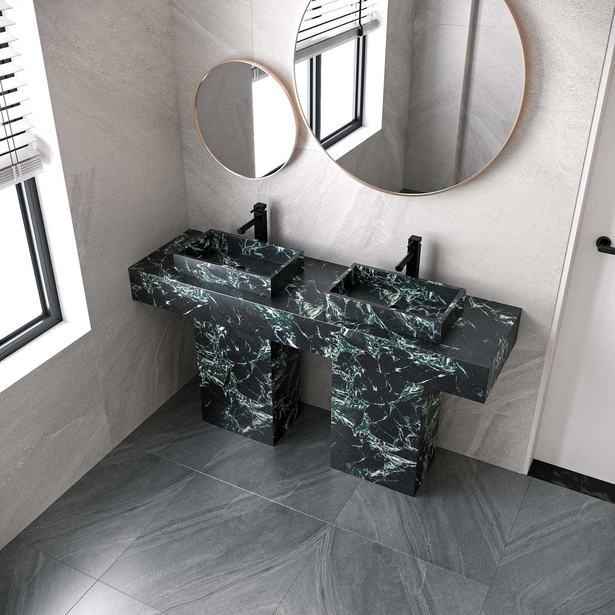 Vestra Marble Free Standing Double Basin