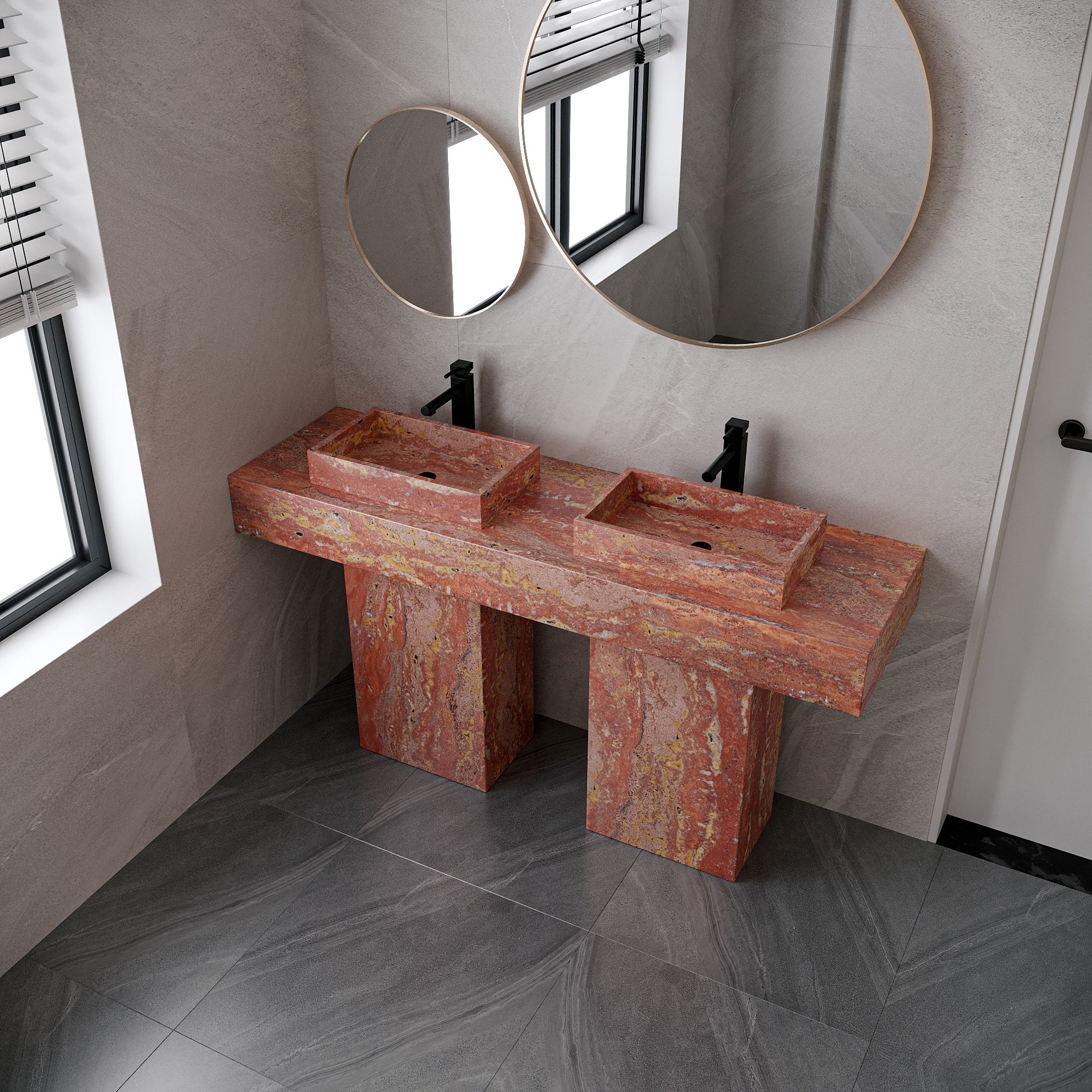 Vestra Marble Free Standing Double Basin
