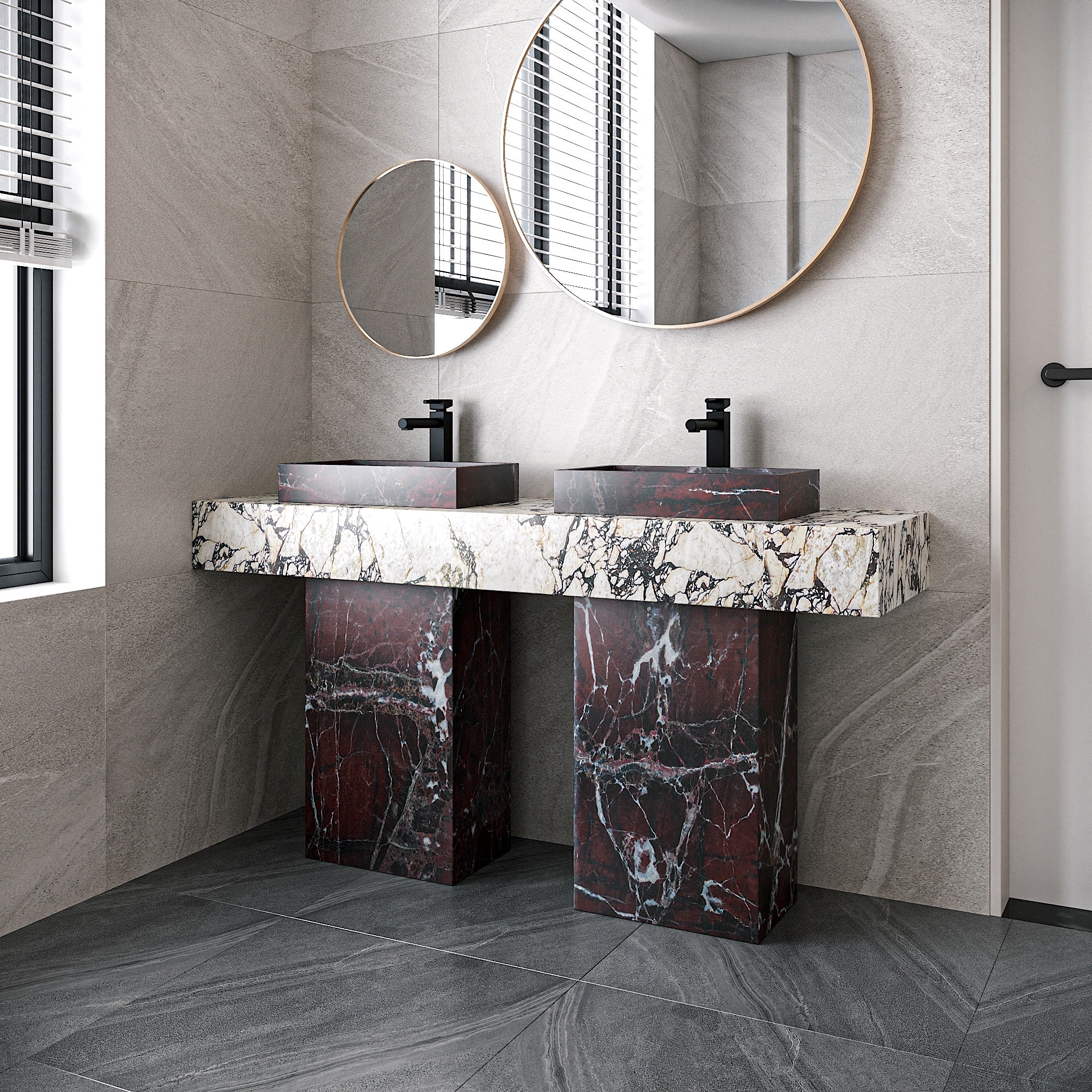 Vestra Marble Free Standing Double Basin
