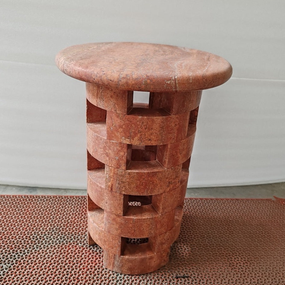 Travertine Side Table