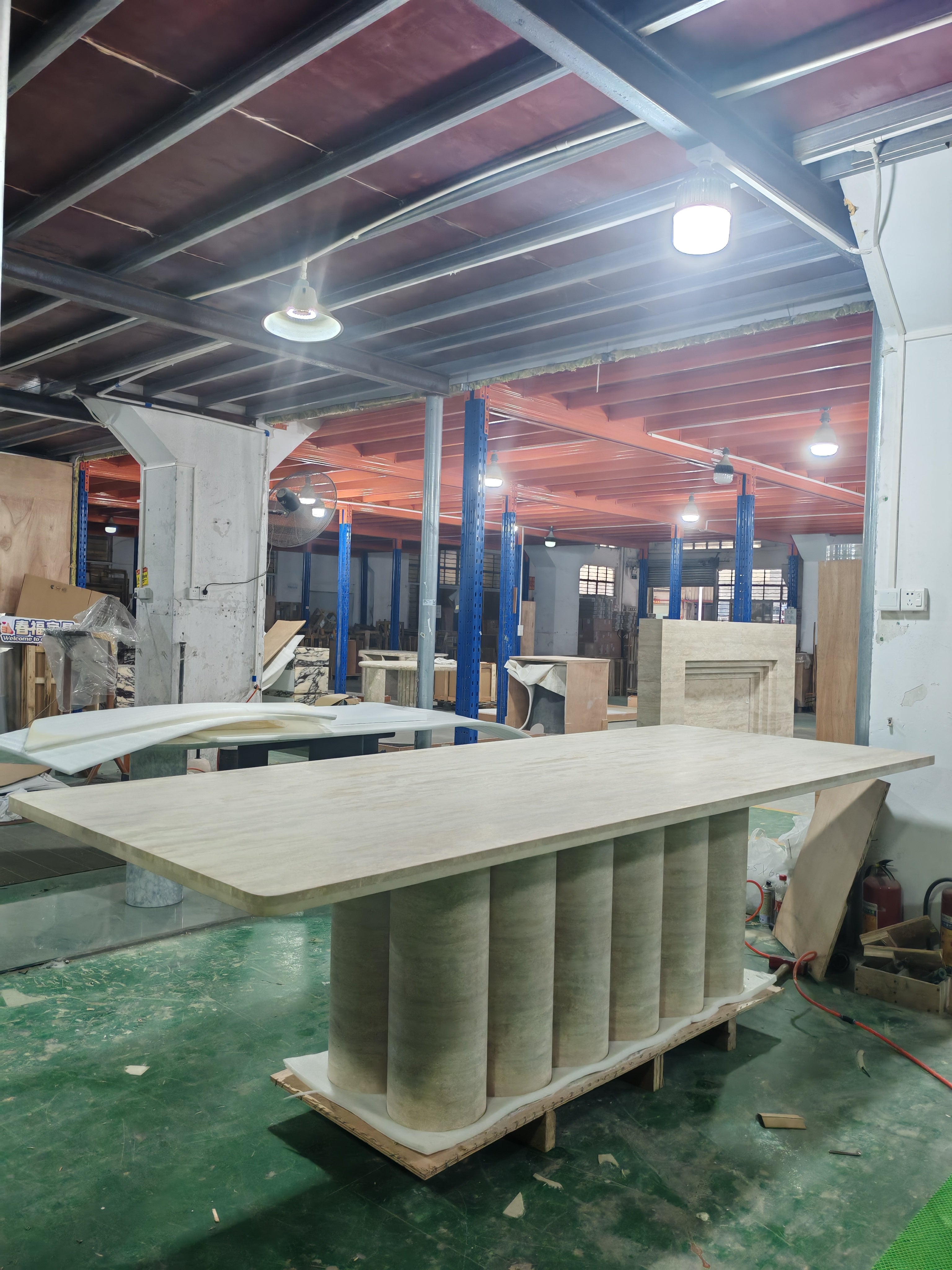 Lumix Travertine Dning Table