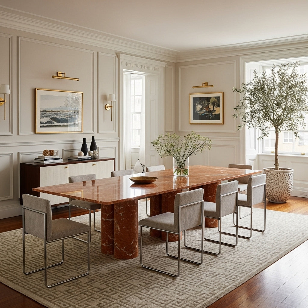 Rosso alicante marble table