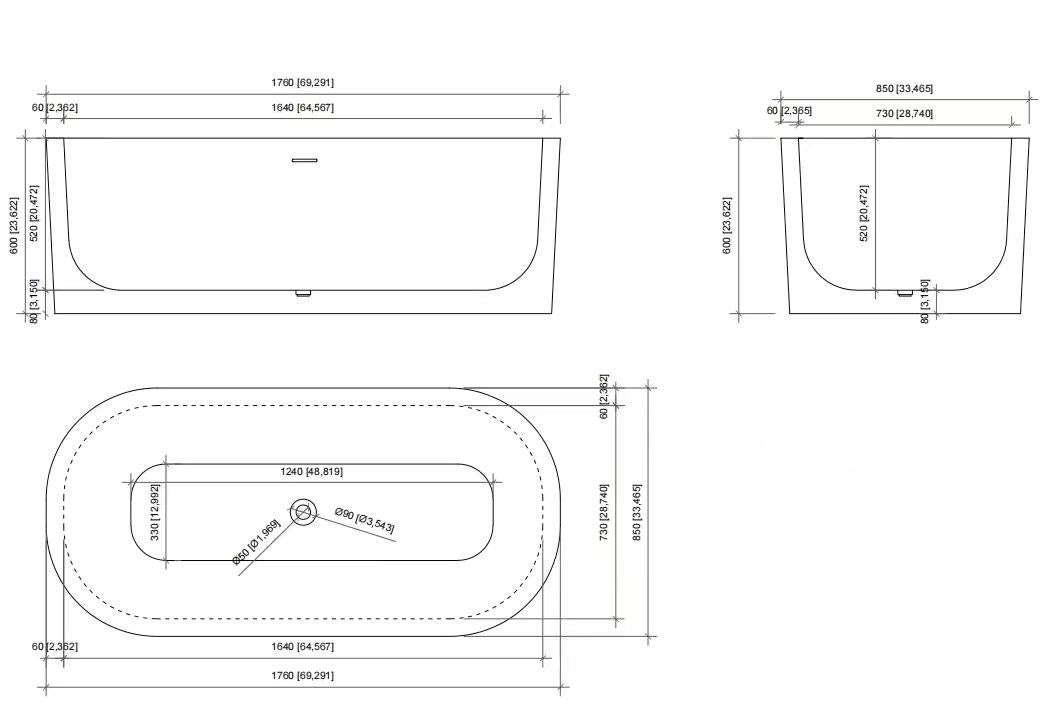Honsu Freestanding Stone Bathtub