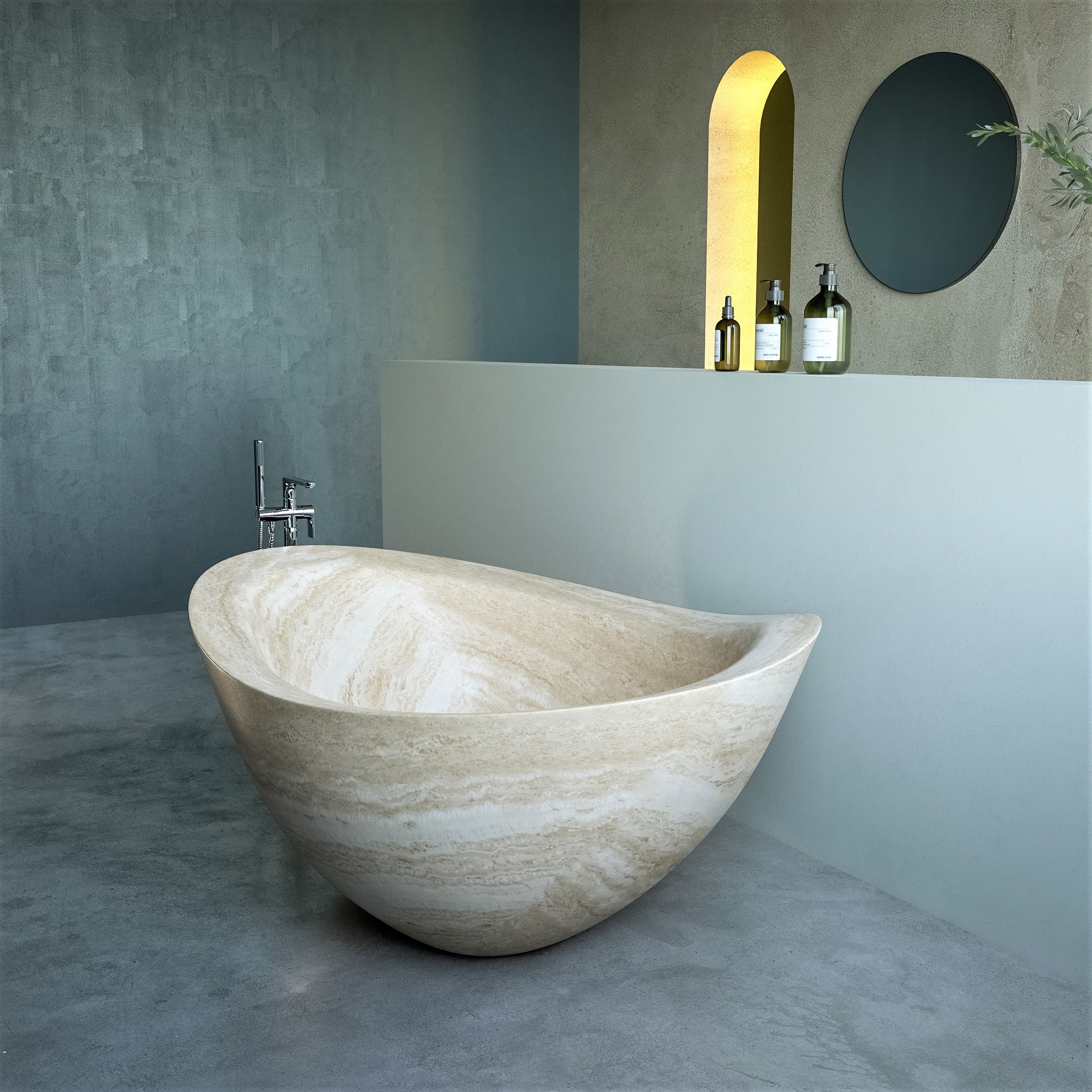 Venia Freestanding Stone Bathtub - Aprilsform