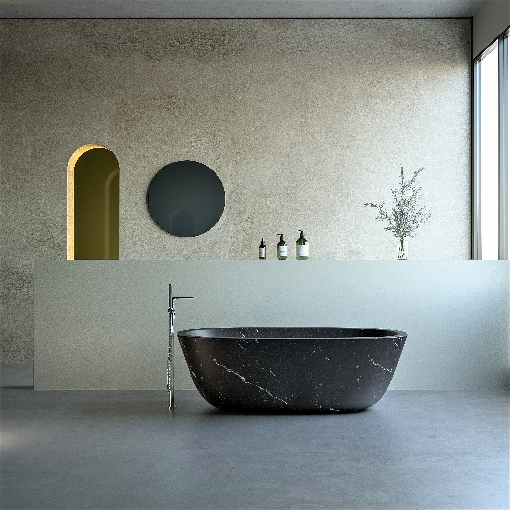 Pluma Freestanding Stone Bathtub - Aprilsform