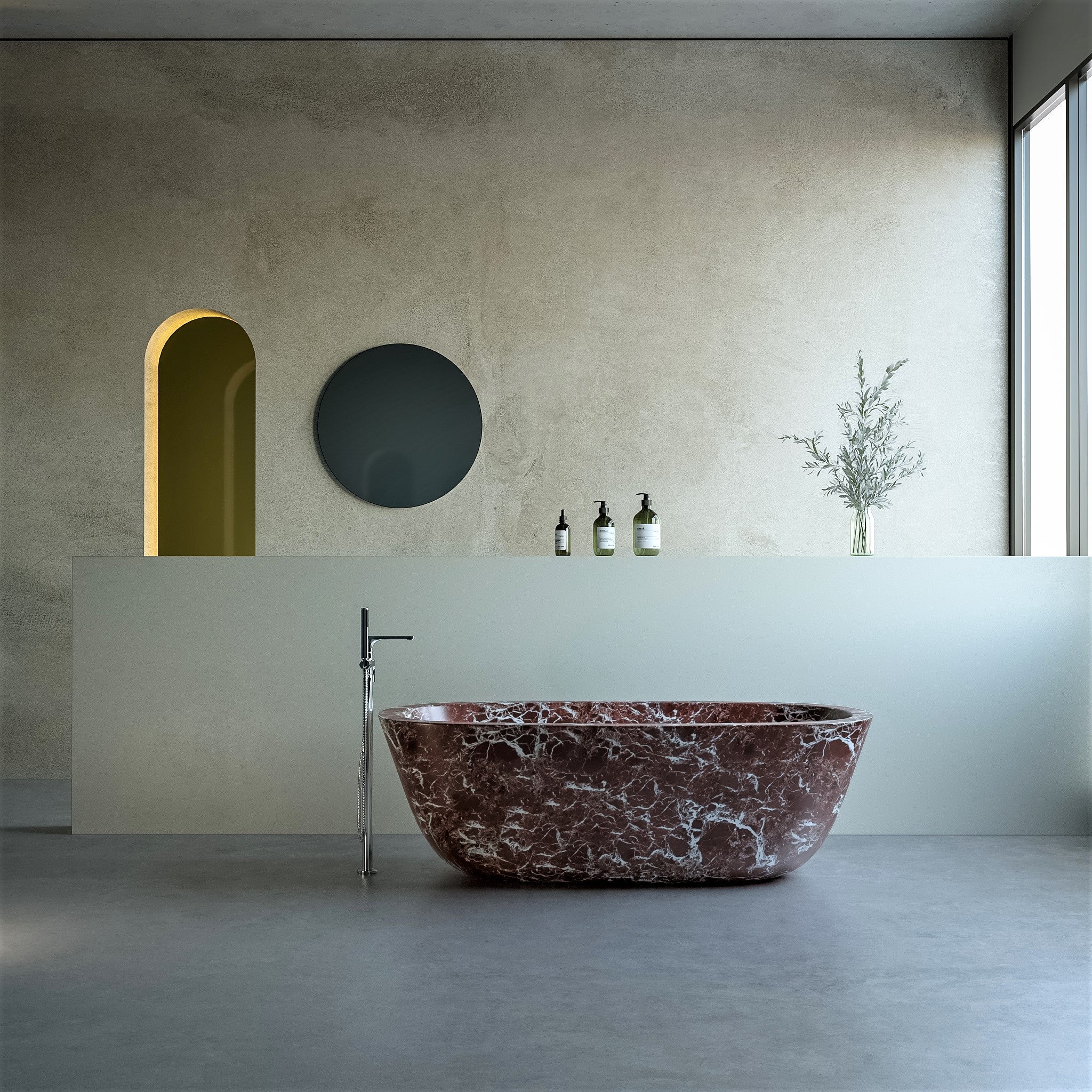 Pluma Freestanding custom design stone bathtub Bathtub