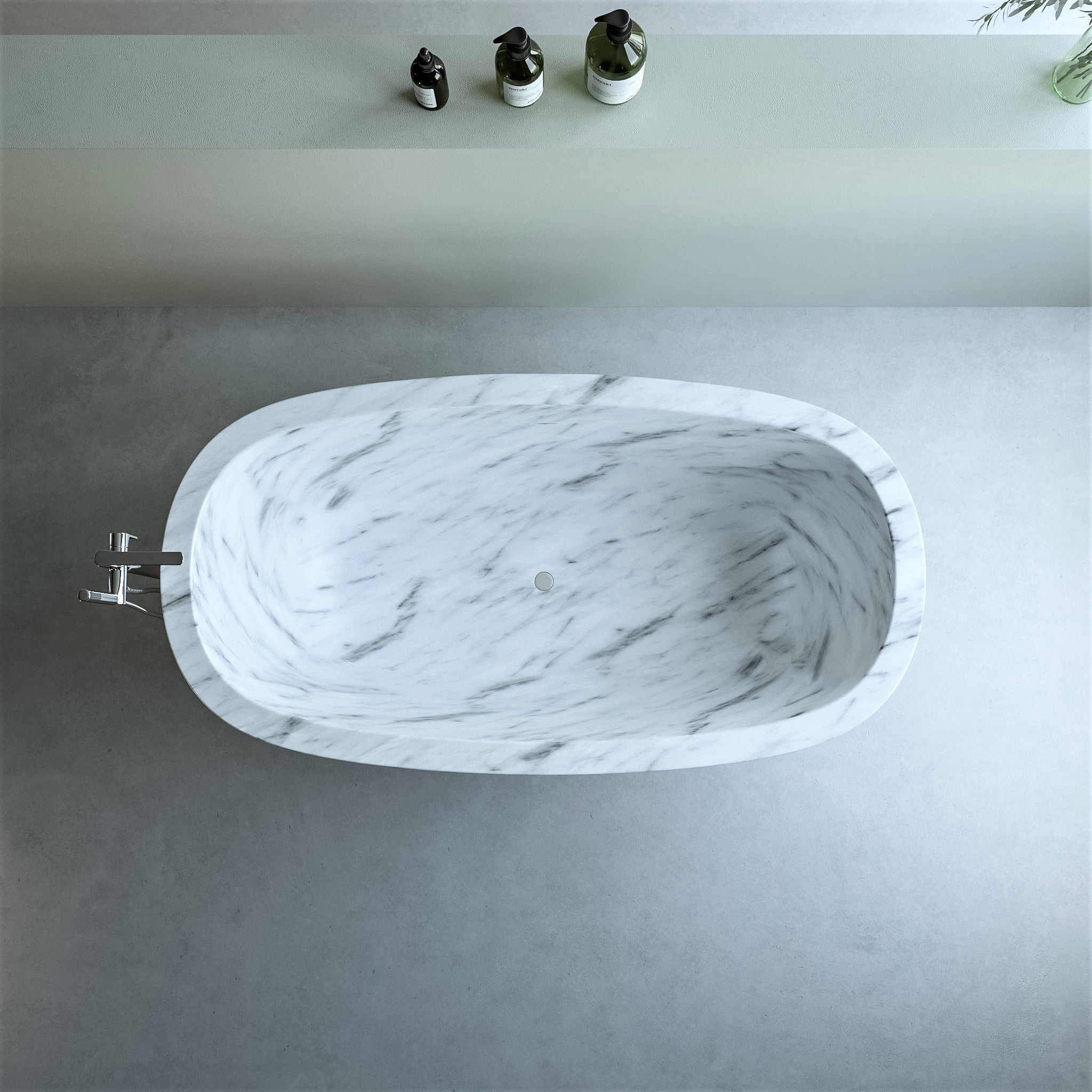Pluma Freestanding Stone Bathtub - Aprilsform
