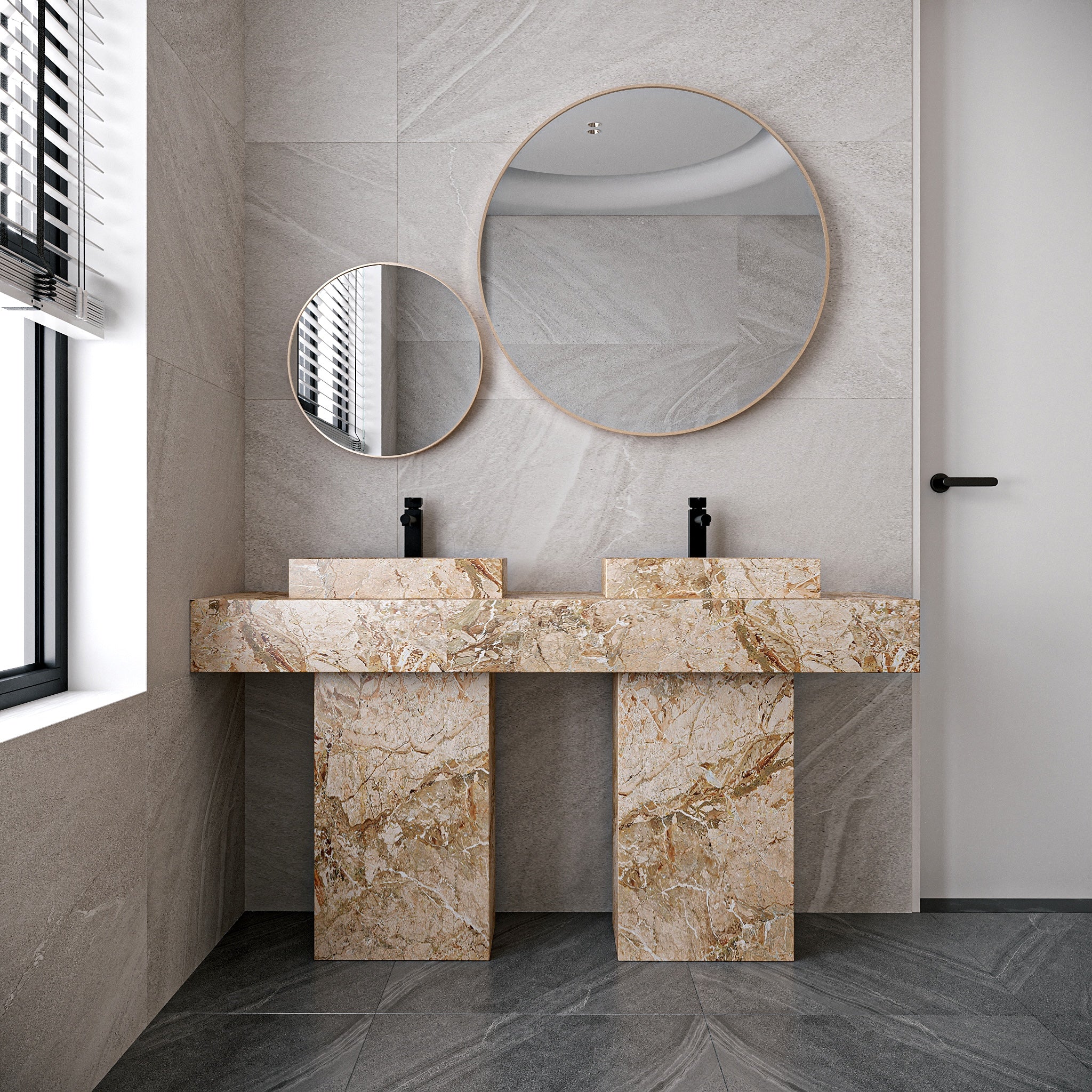 Vestra Marble Free Standing Double Basin