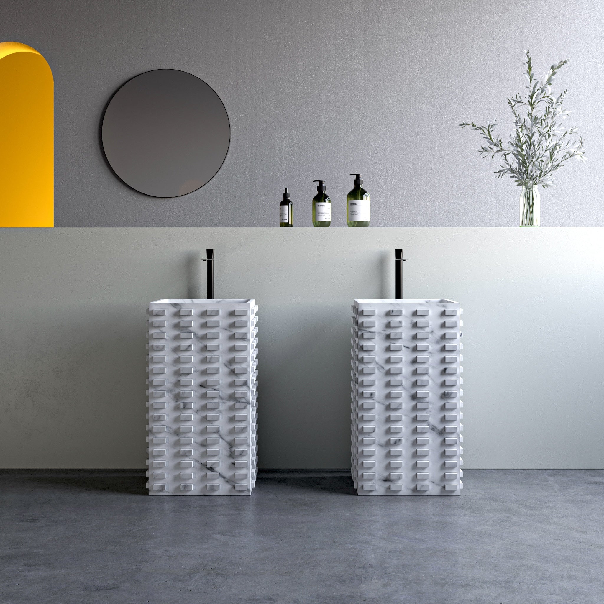 Pulon Marble Bathroom Vanity Sink