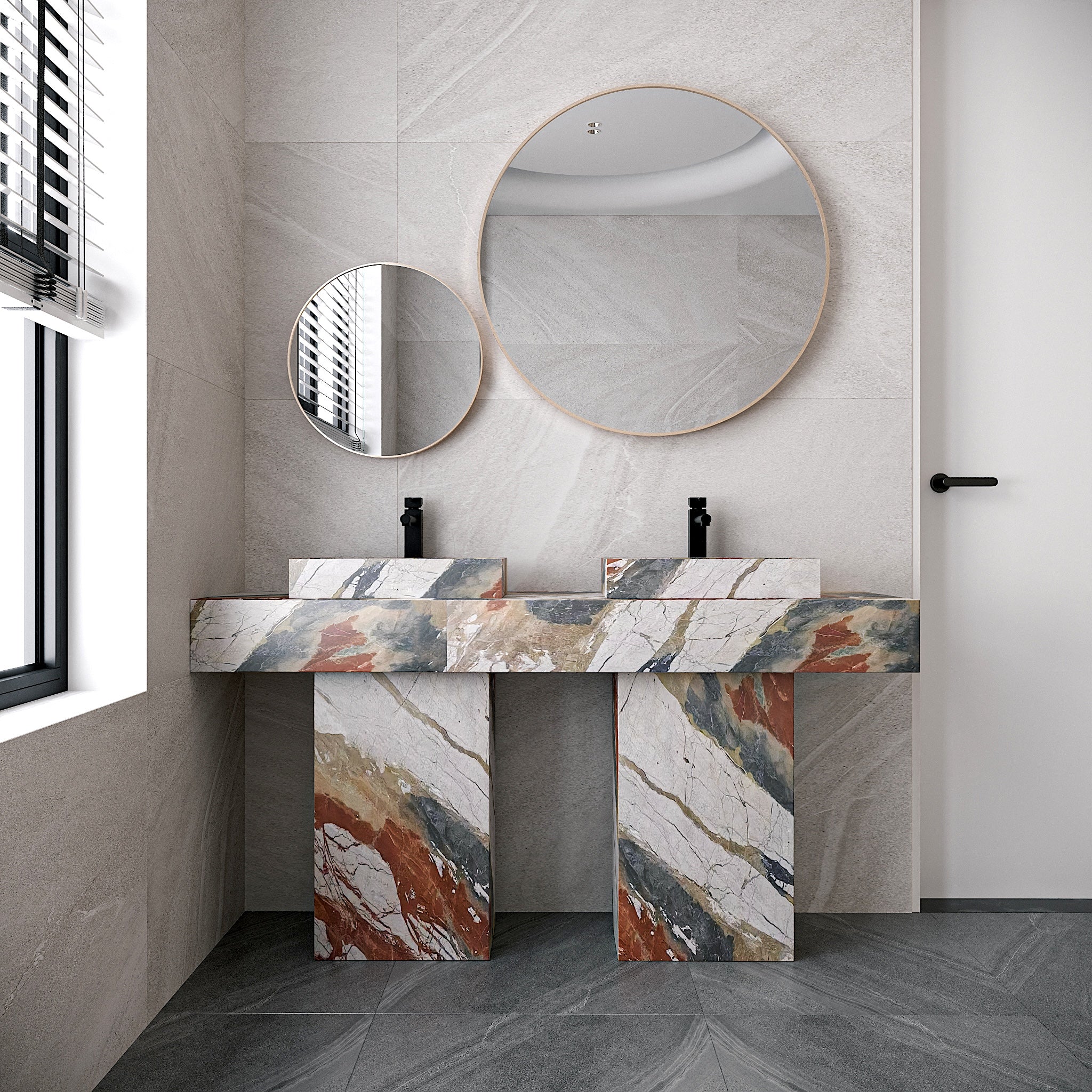 Vestra Marble Free Standing Double Basin