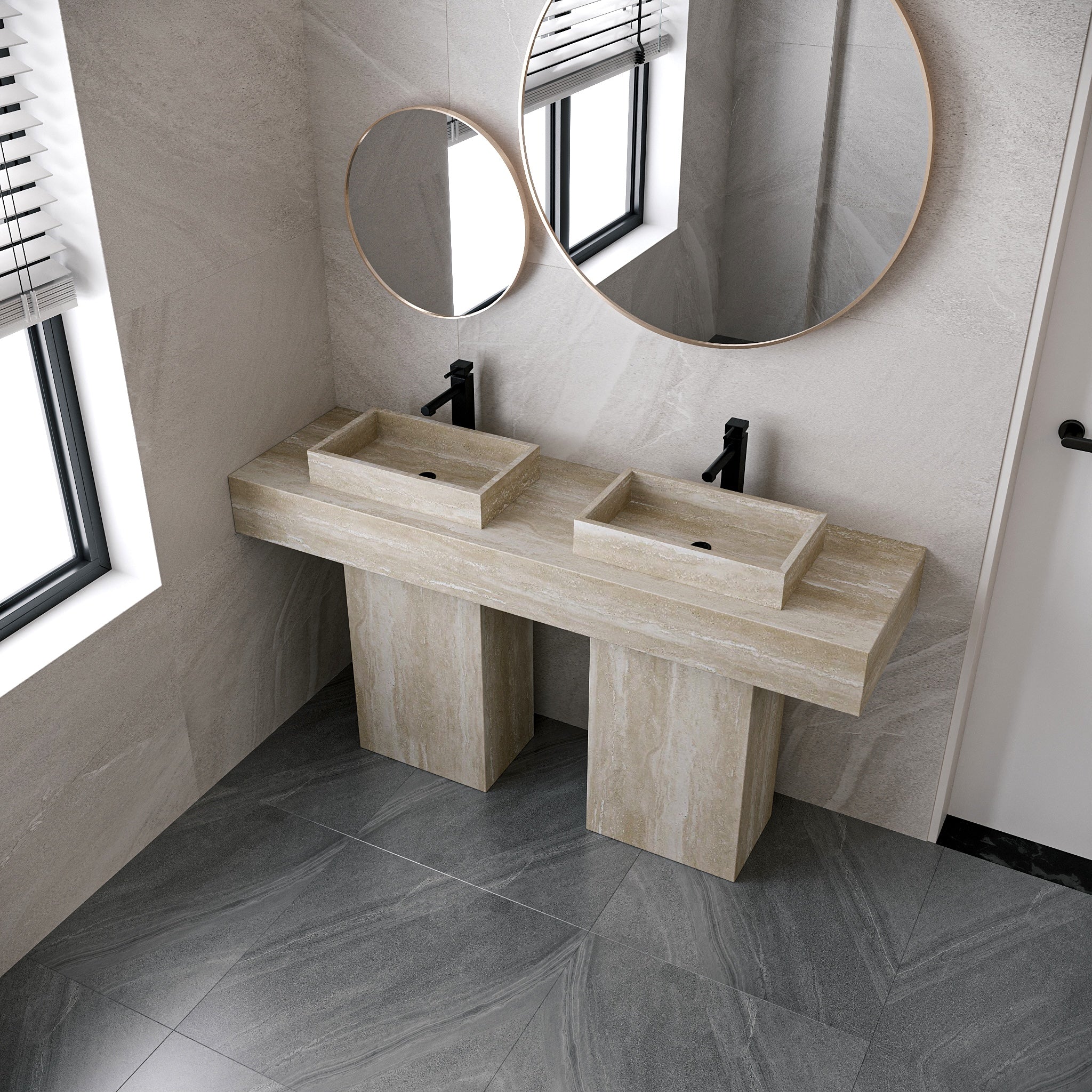 Vestra Marble Free Standing Double Basin