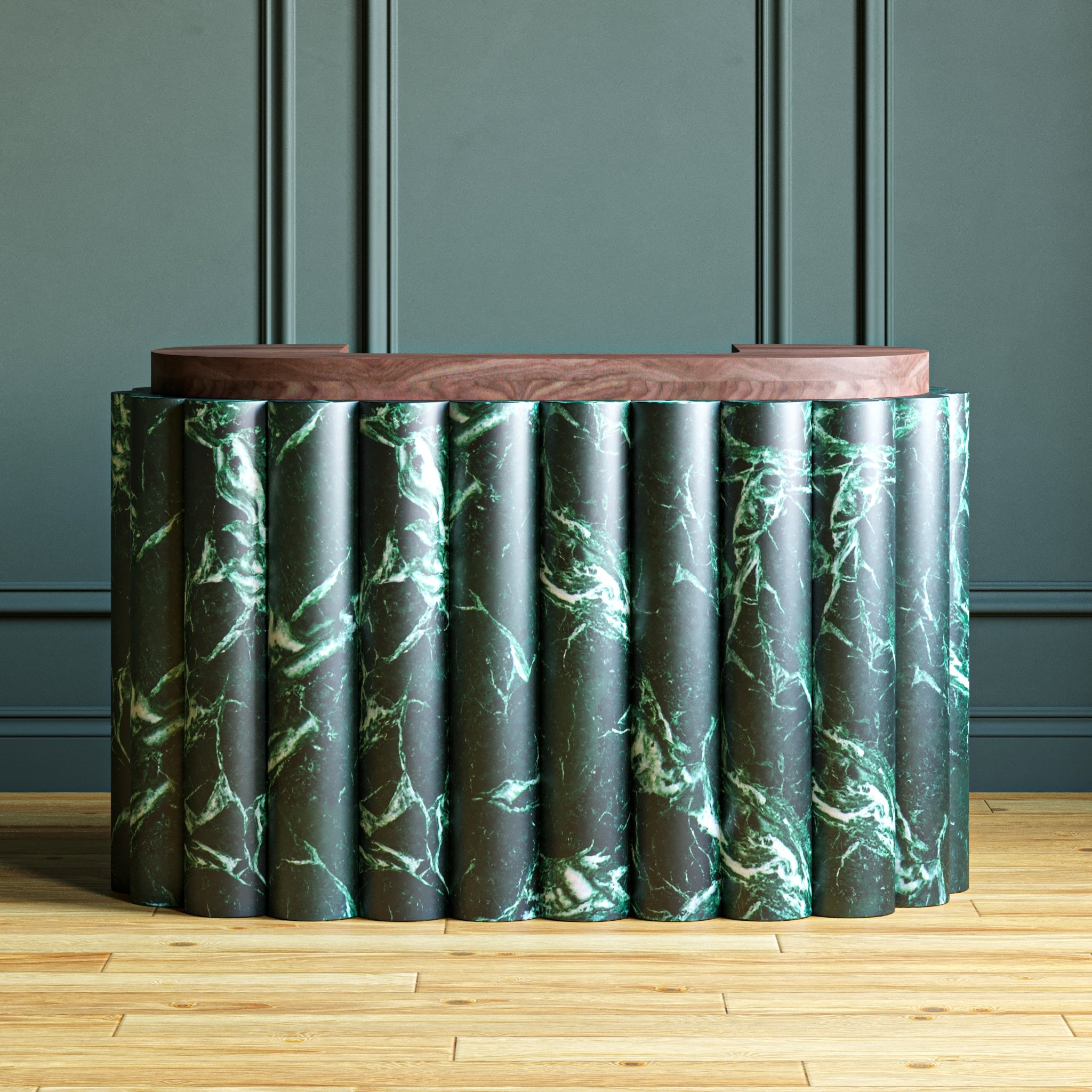 verde alpi marble bar