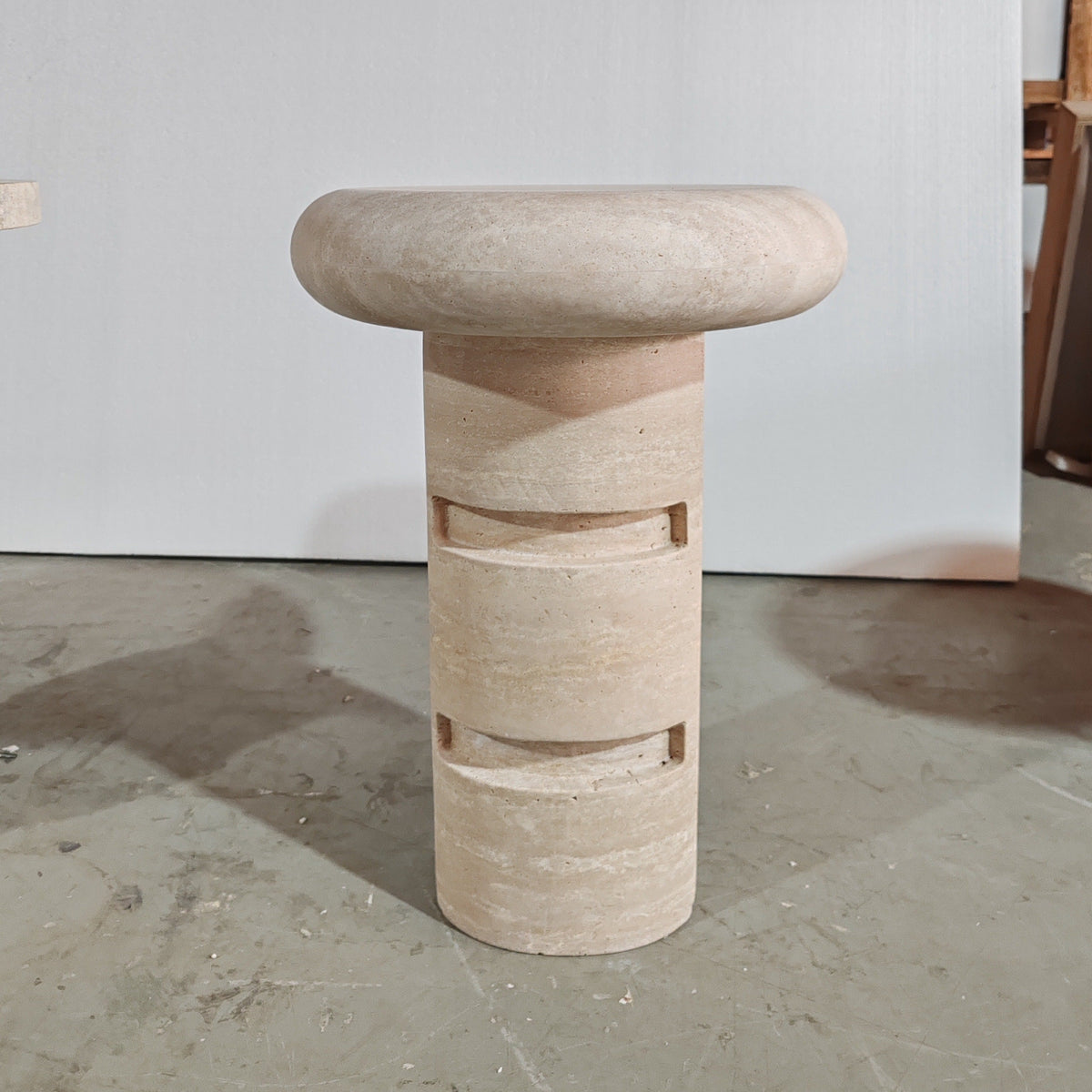 Custom Travertine Side Table | Bespoke Natural Stone Furniture | Aprils ...