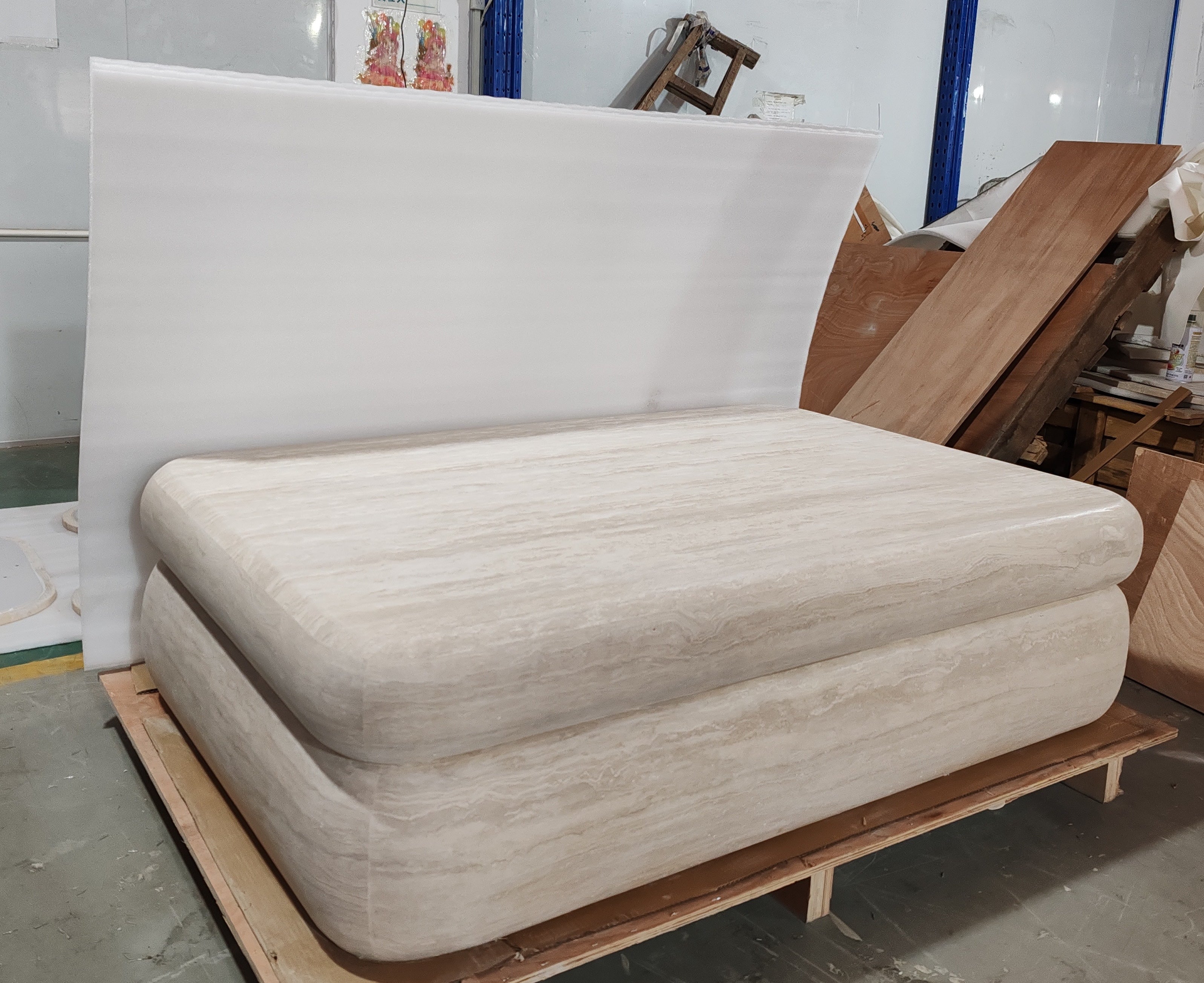 Travertine coffee table