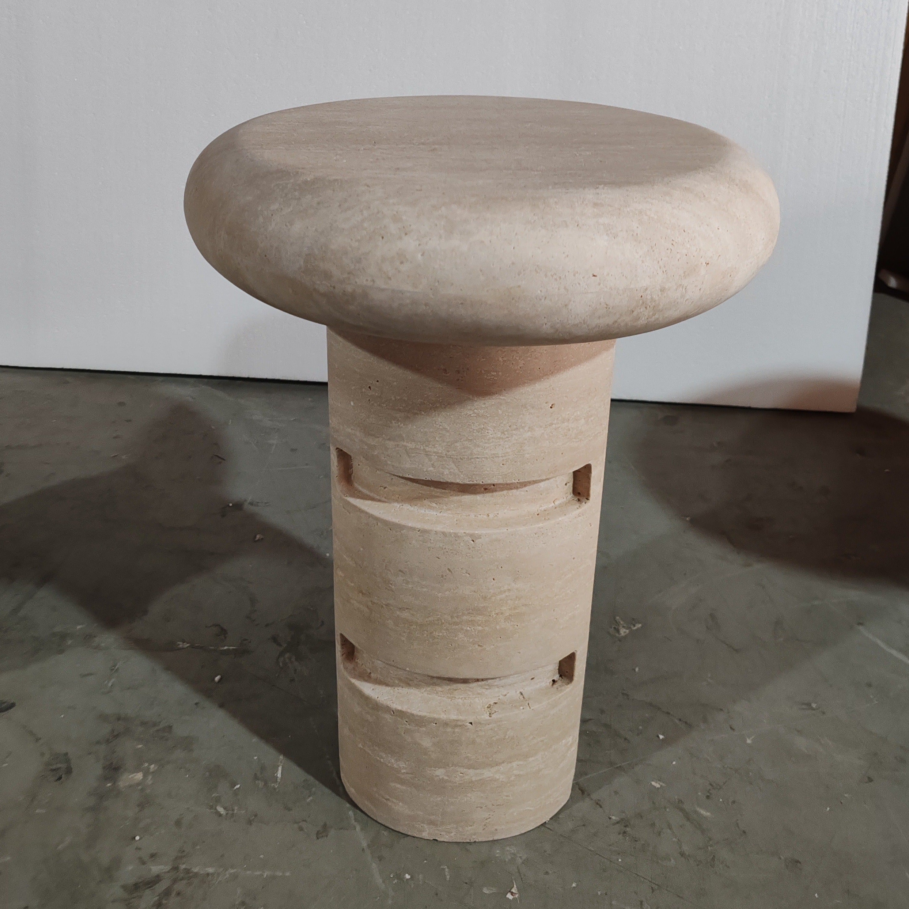 Travertine Side Table