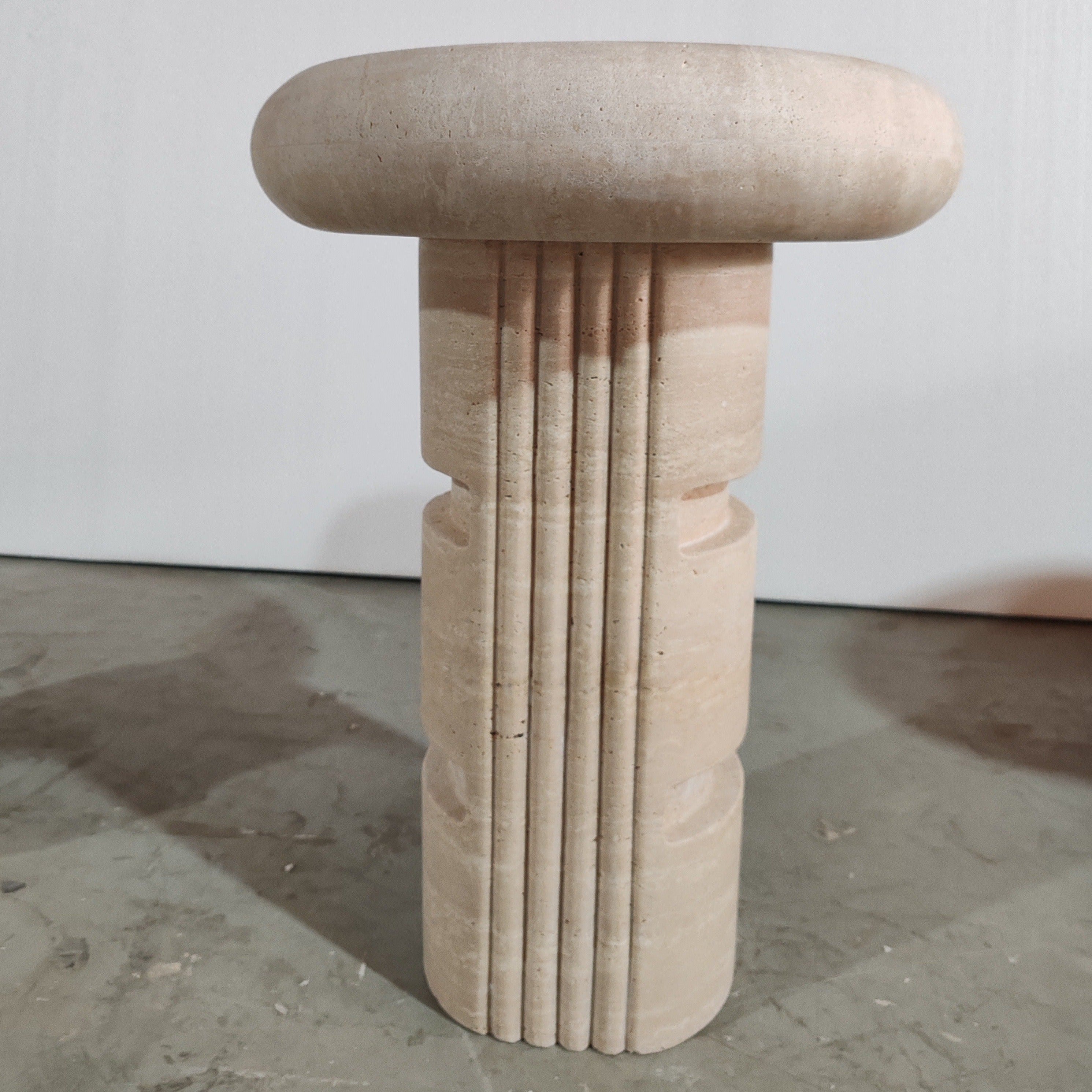 Travertine Side Table