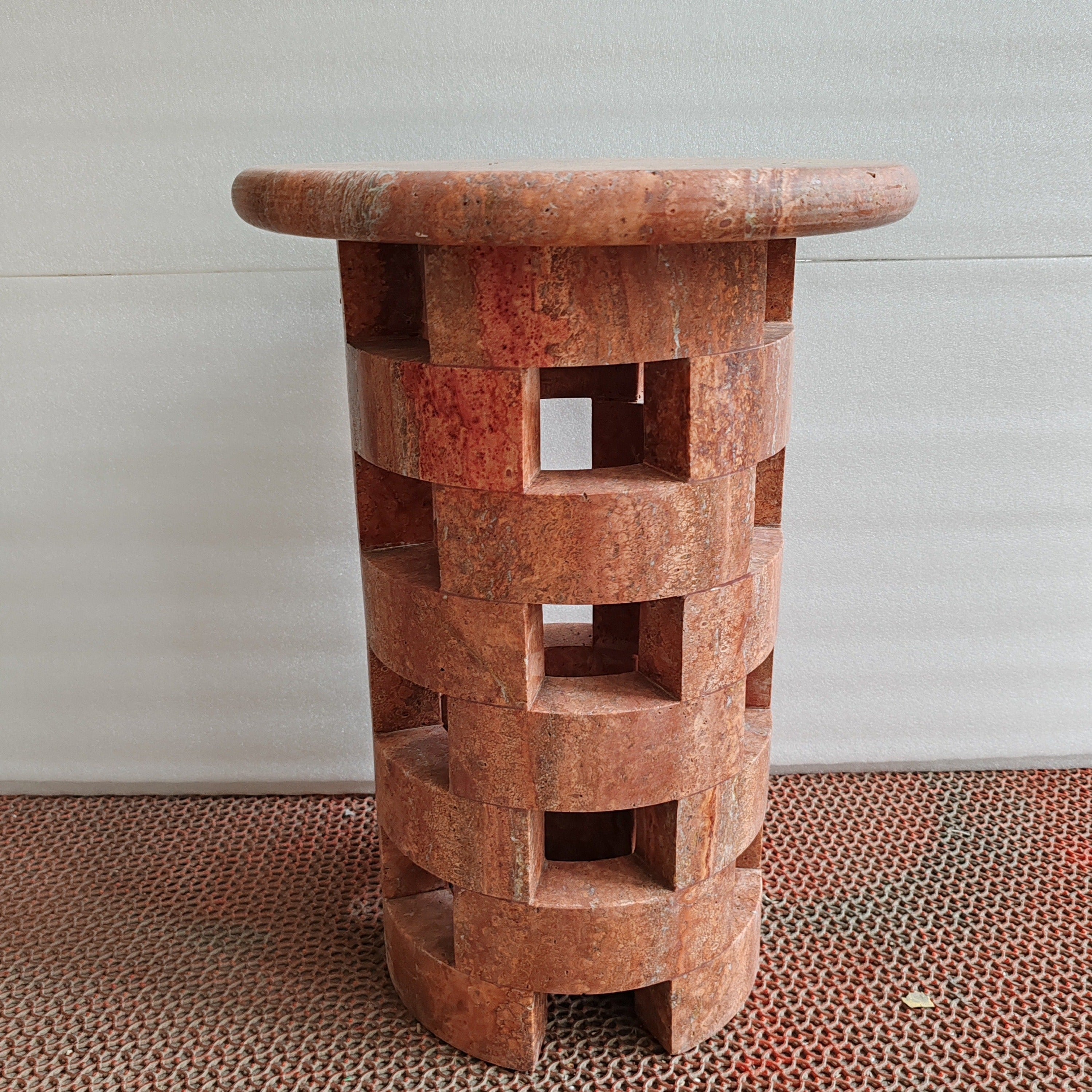 Travertine Side Table