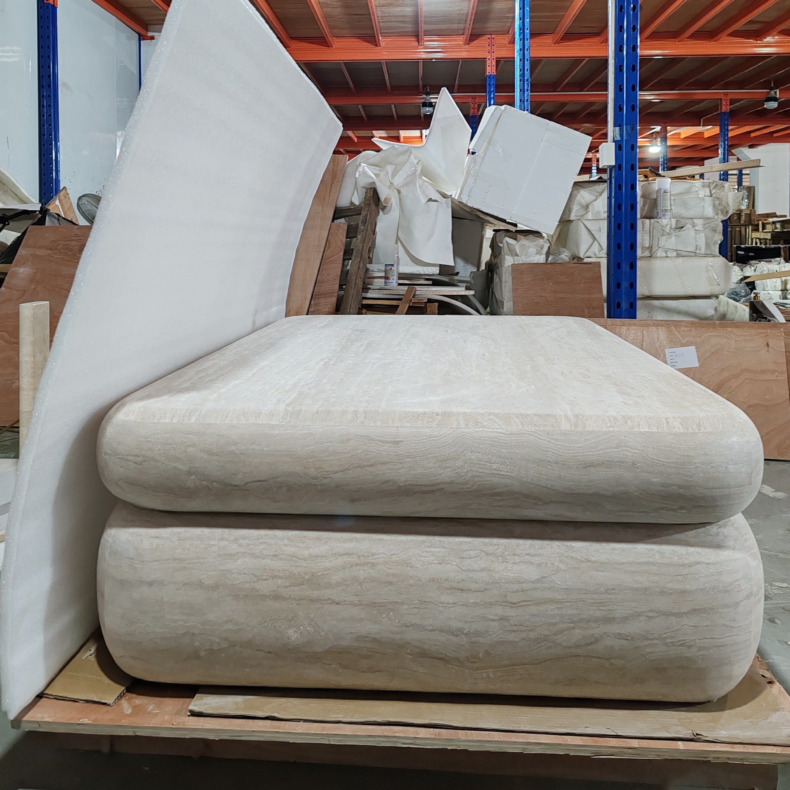 Travertine coffee table