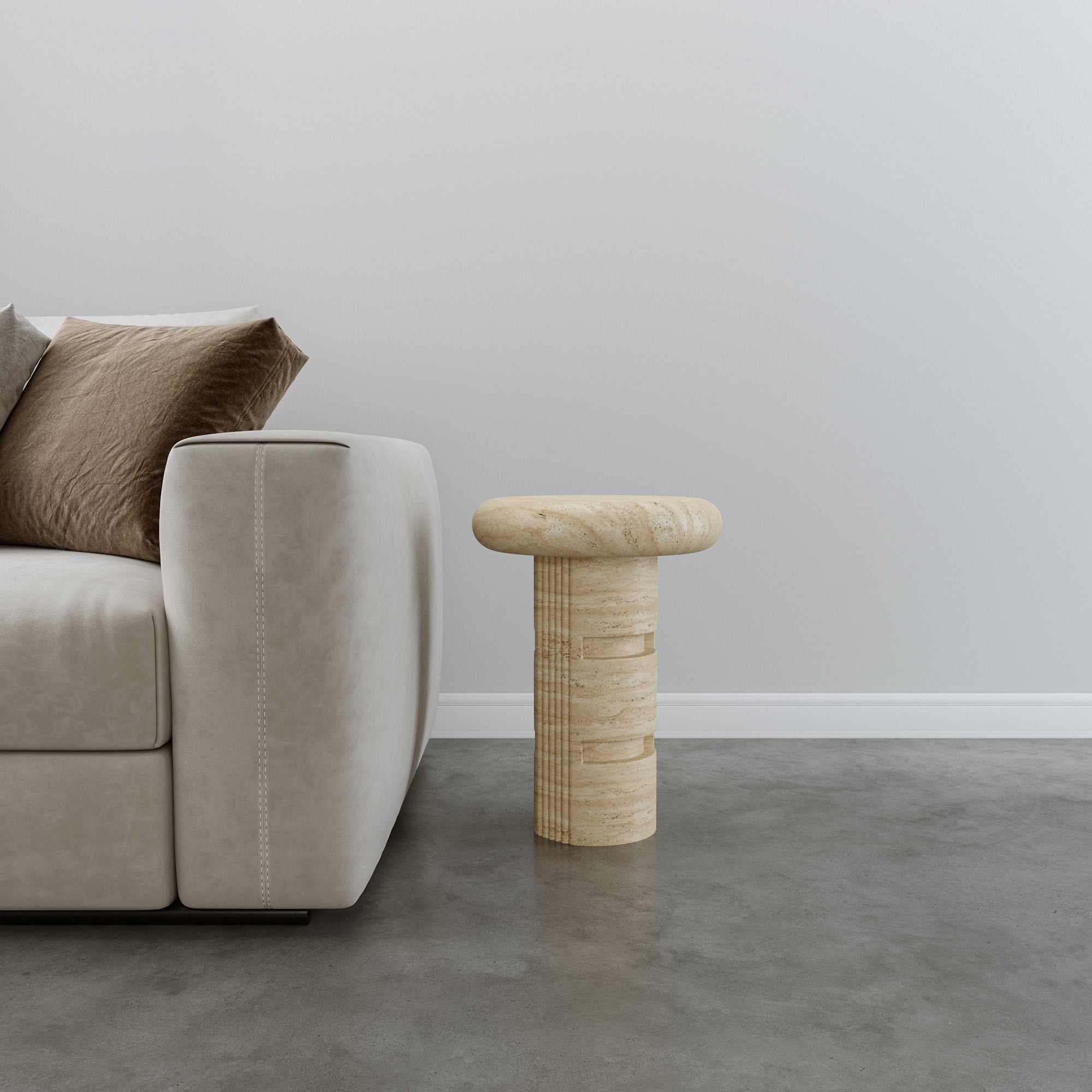 Travertine Side Table