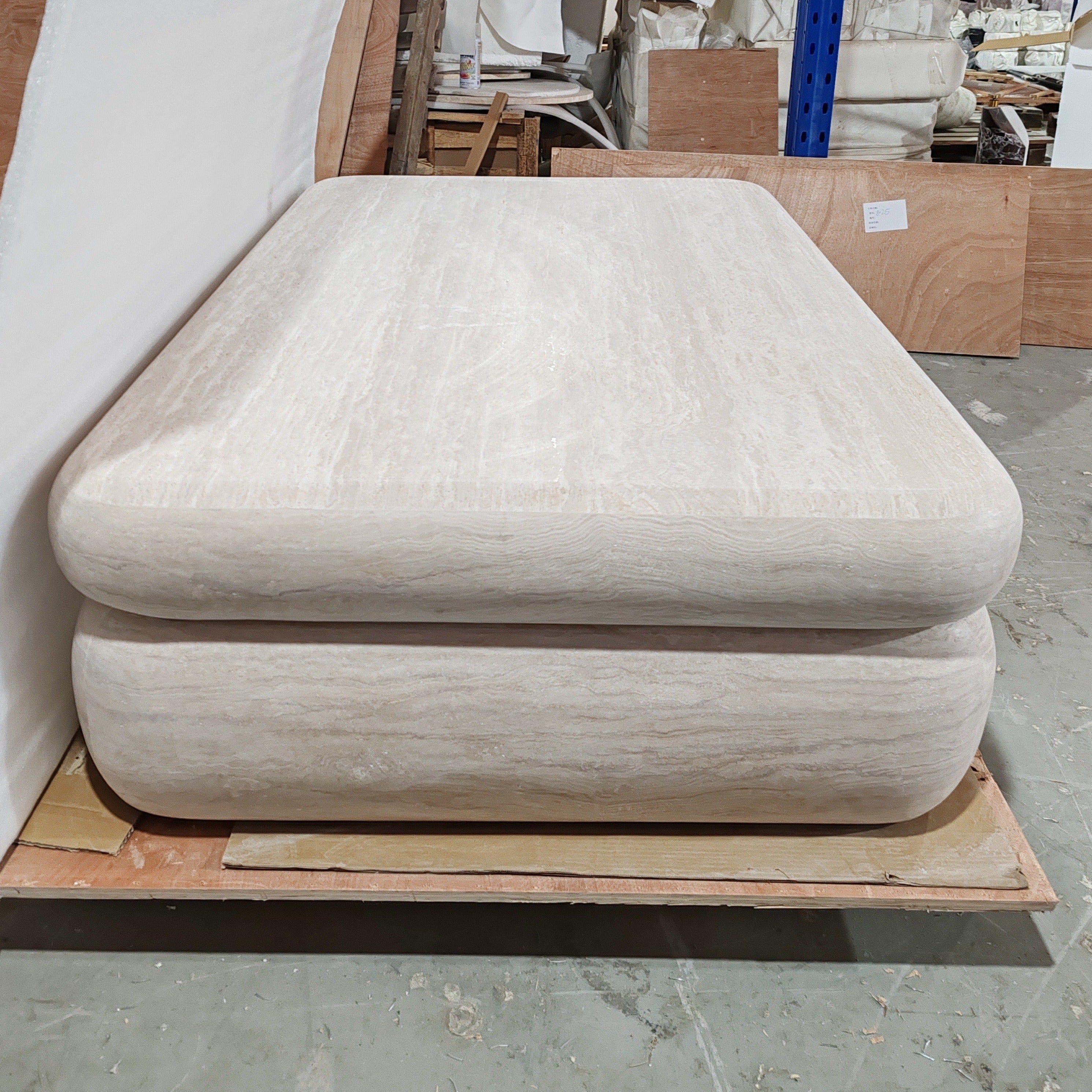 Travertine coffee table