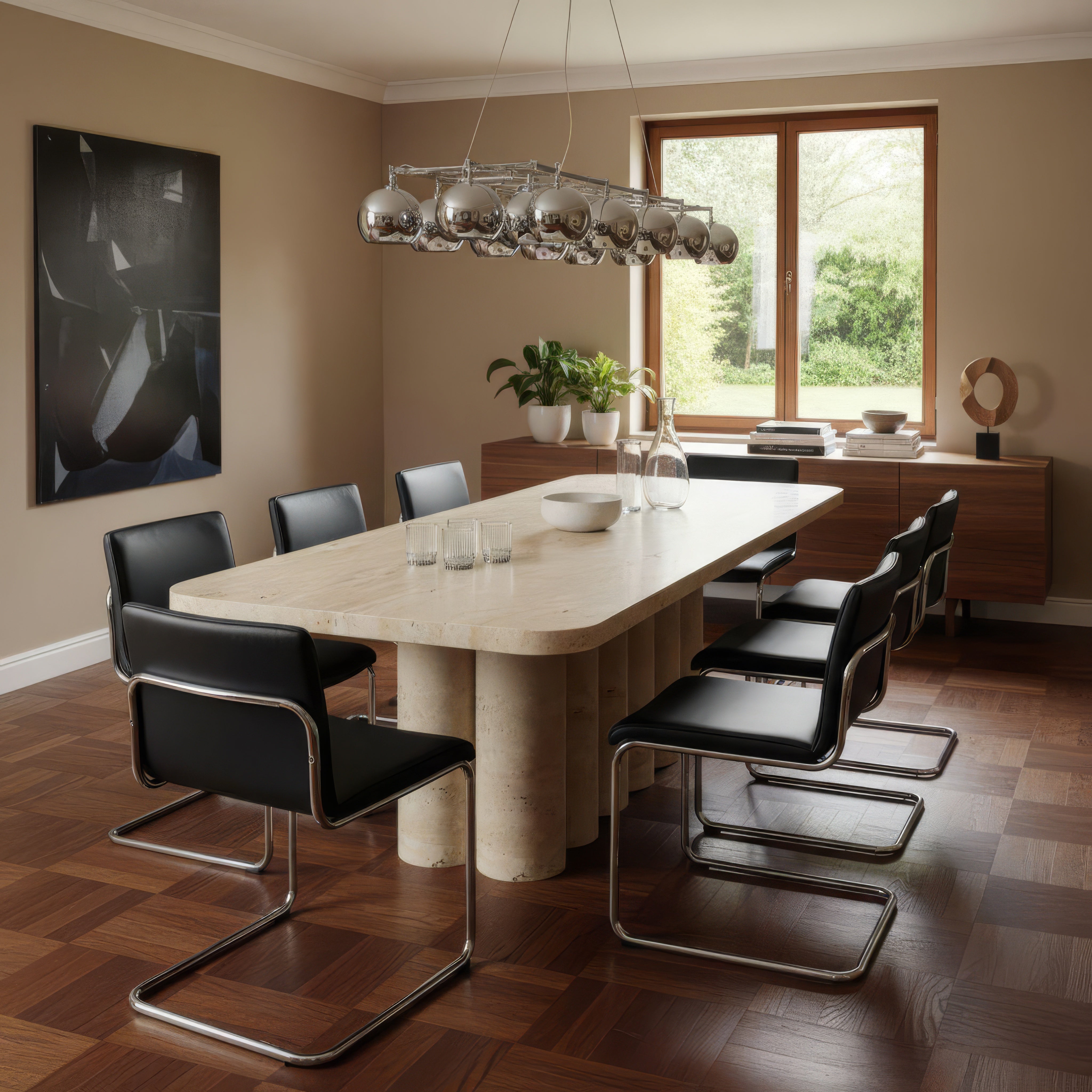 travertine dining table