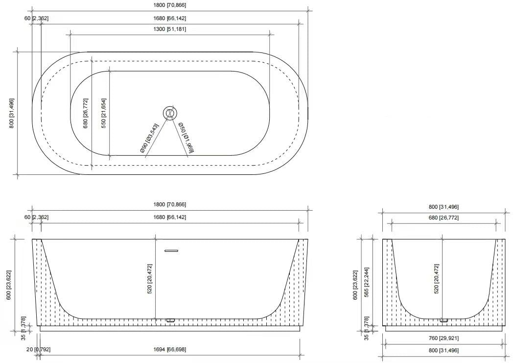 Nox Freestanding Stone Bathtub