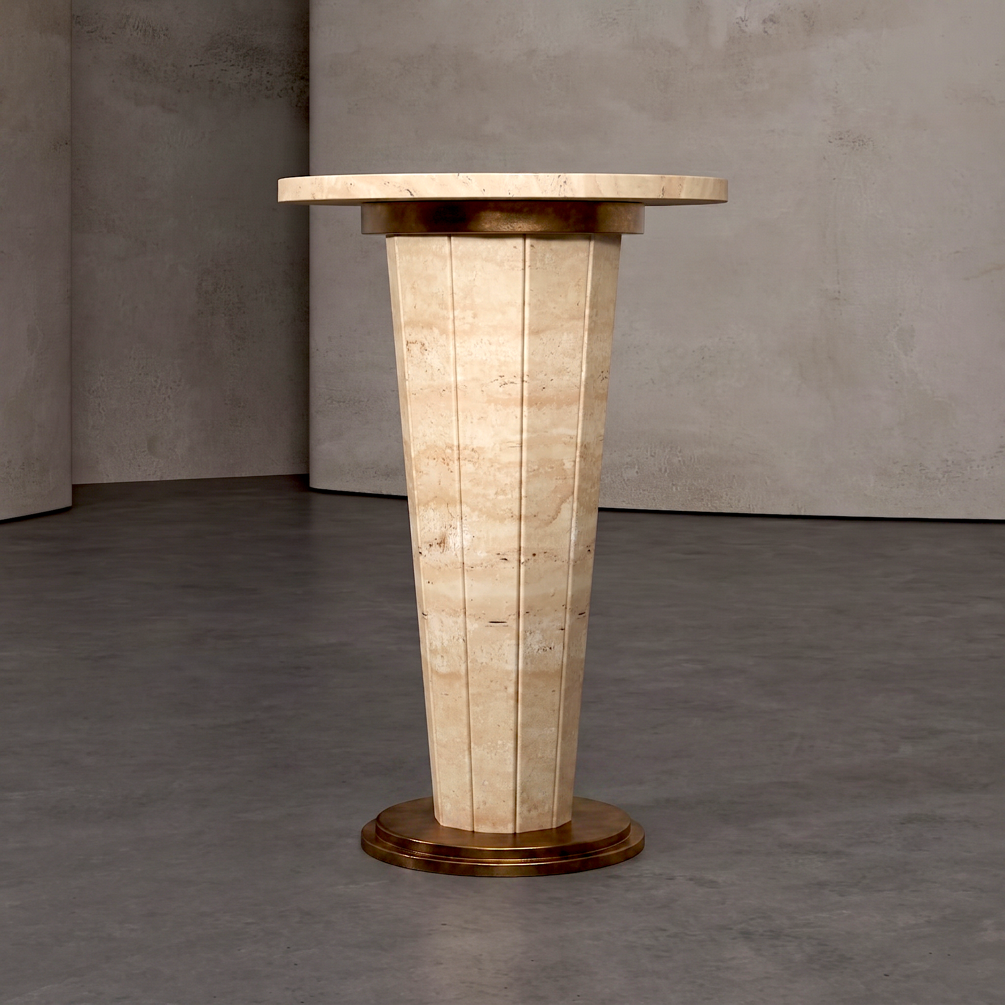 Cannele Fluted Pedestal Bar Table