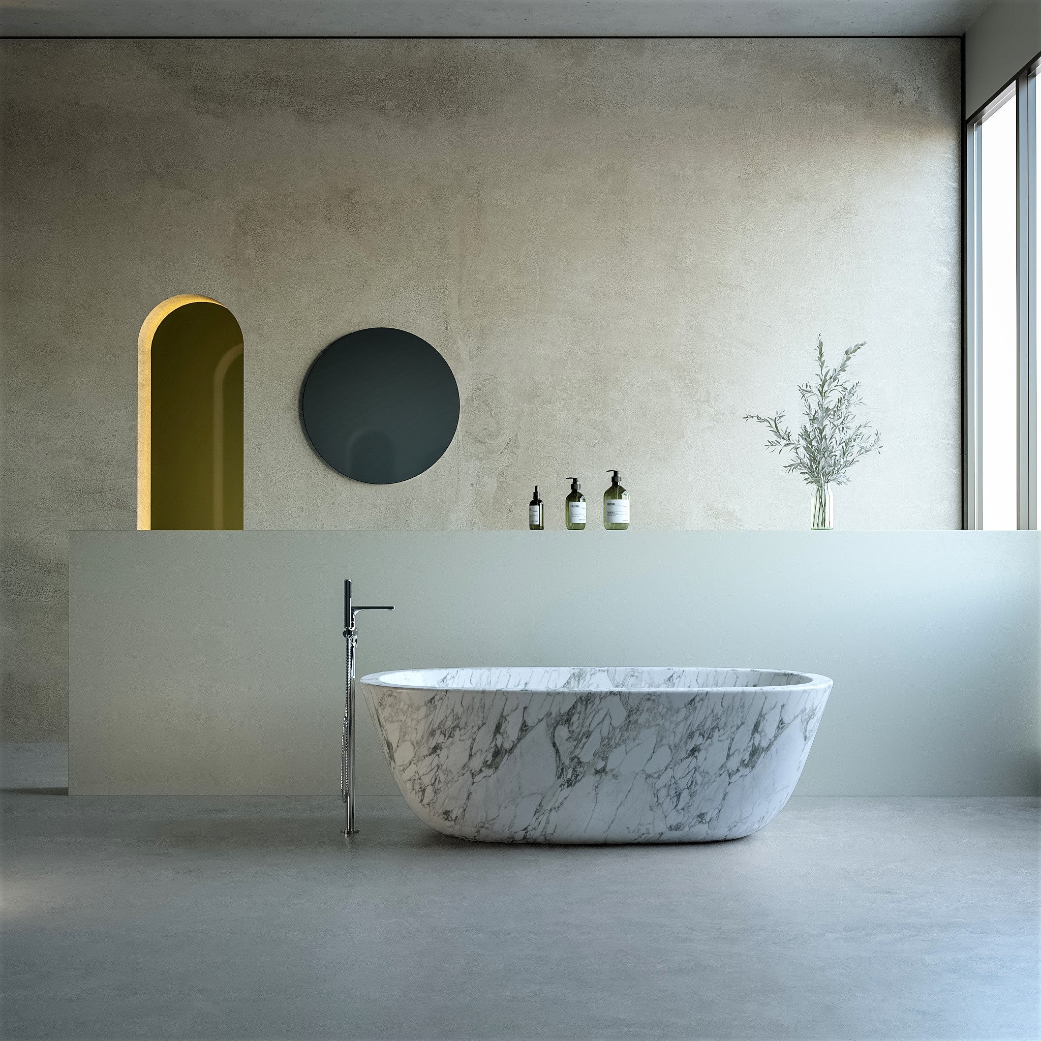 Pluma Freestanding Stone Bathtub - Aprilsform